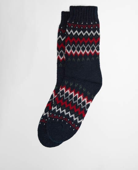 Kingsford Fair Isle Socks Navy Festive