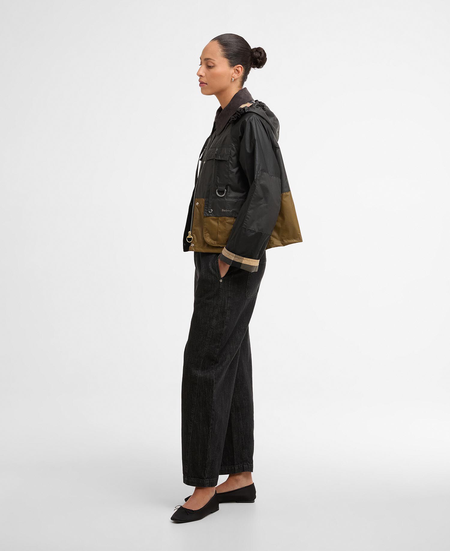 Wachsjacke Liza Black/Grey/Sand/Dress