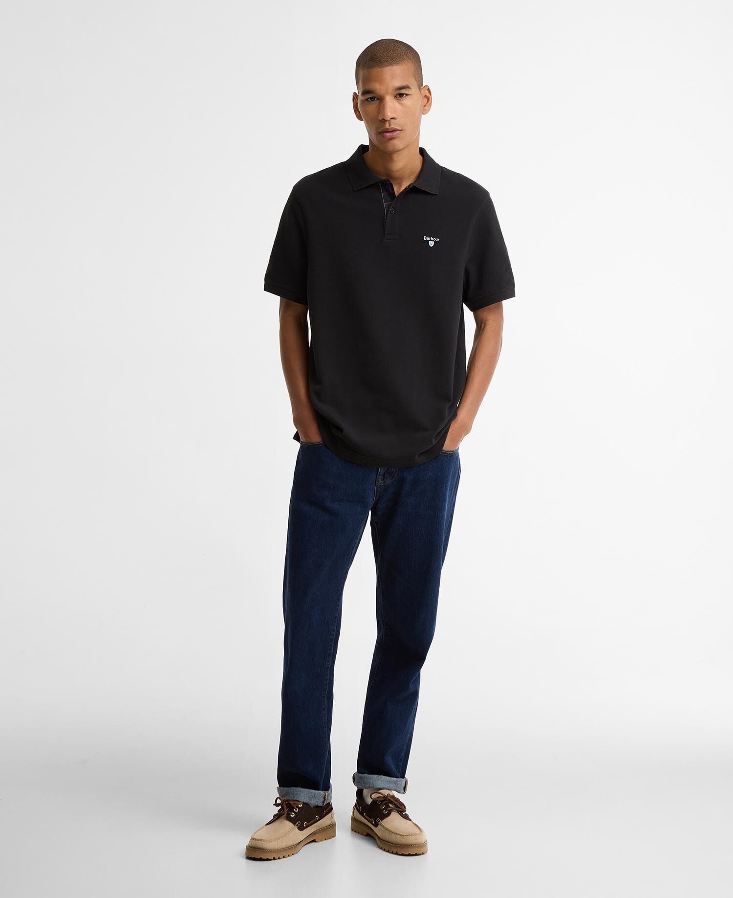 Tartan Pique Polo Shirt Black/Classic