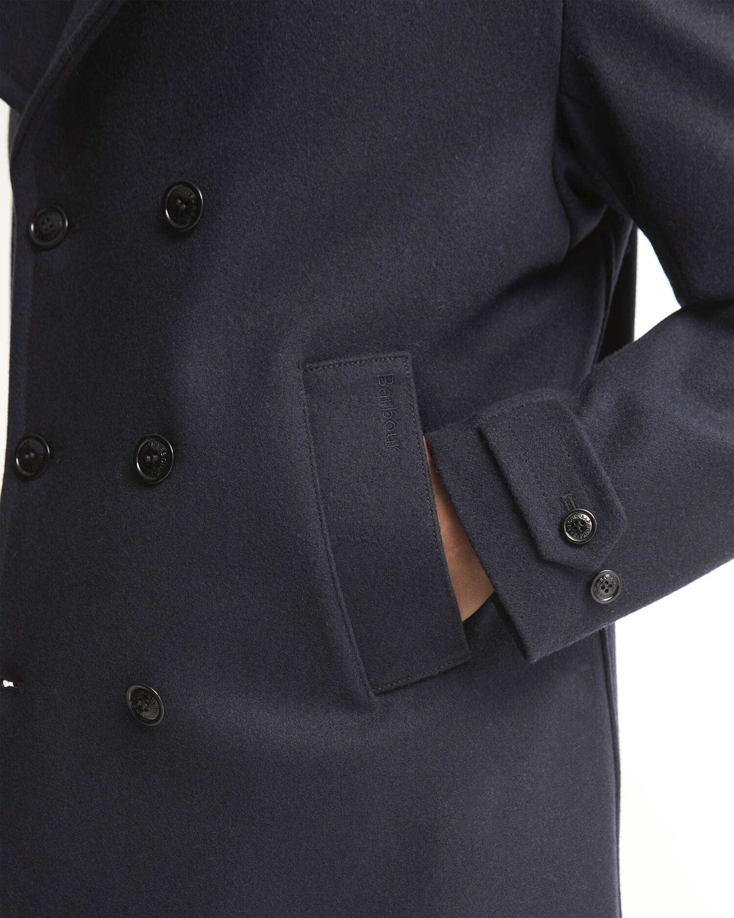 Polzeath Wool Pea Coat Navy image number 4