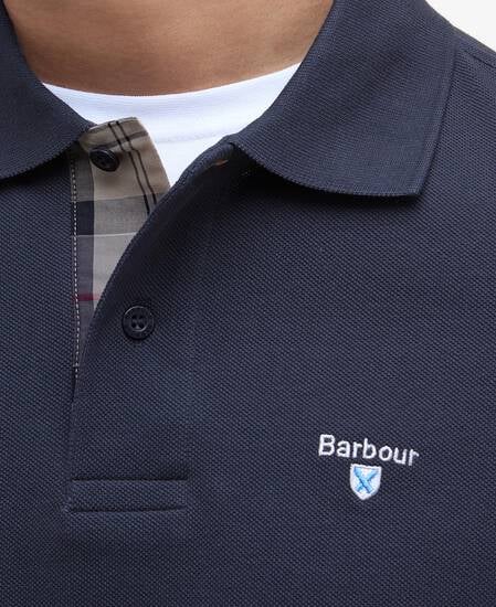 Tartan Pique Polo Shirt Navy-Dress