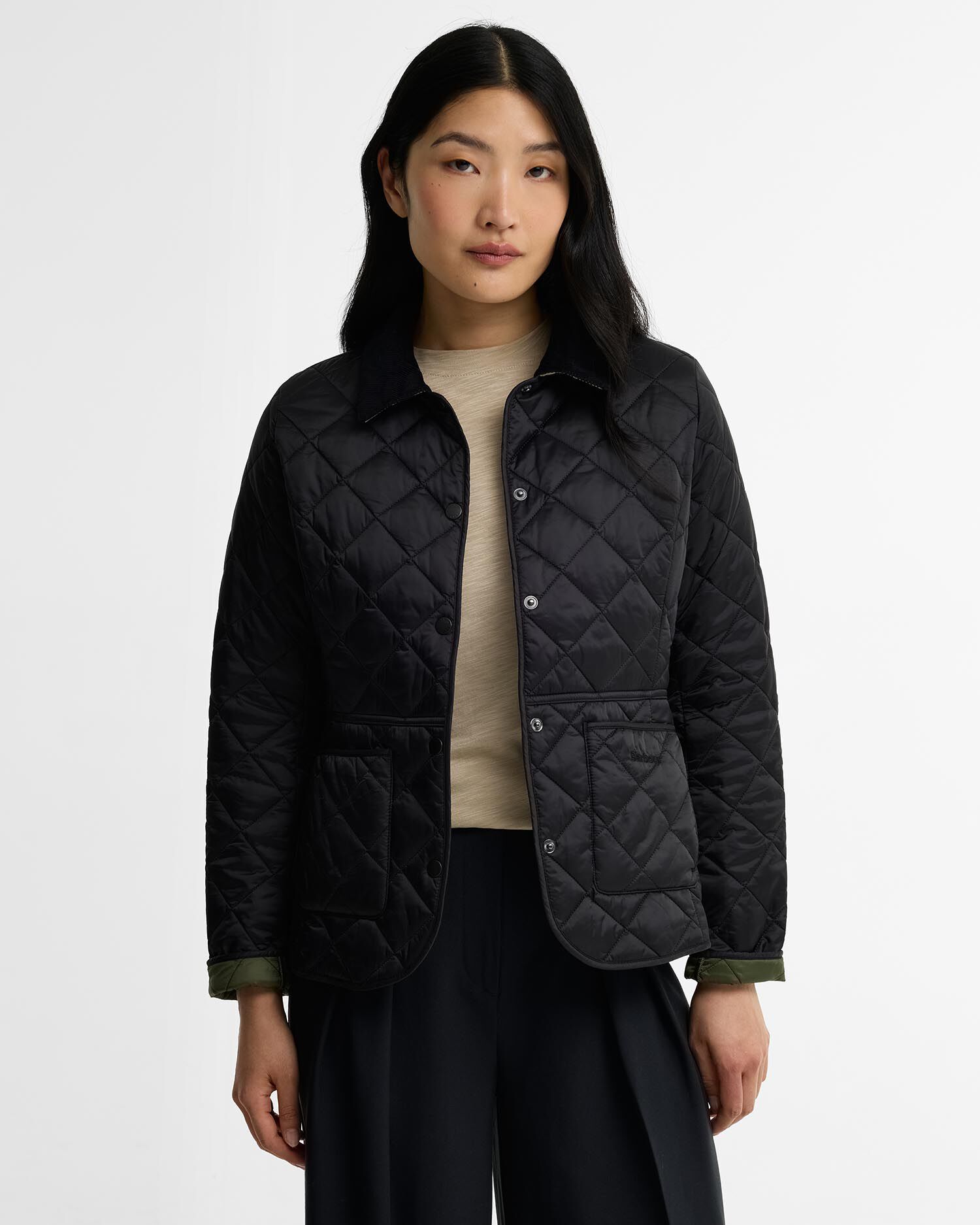 Deveron Quilted Jacket Black-Olive