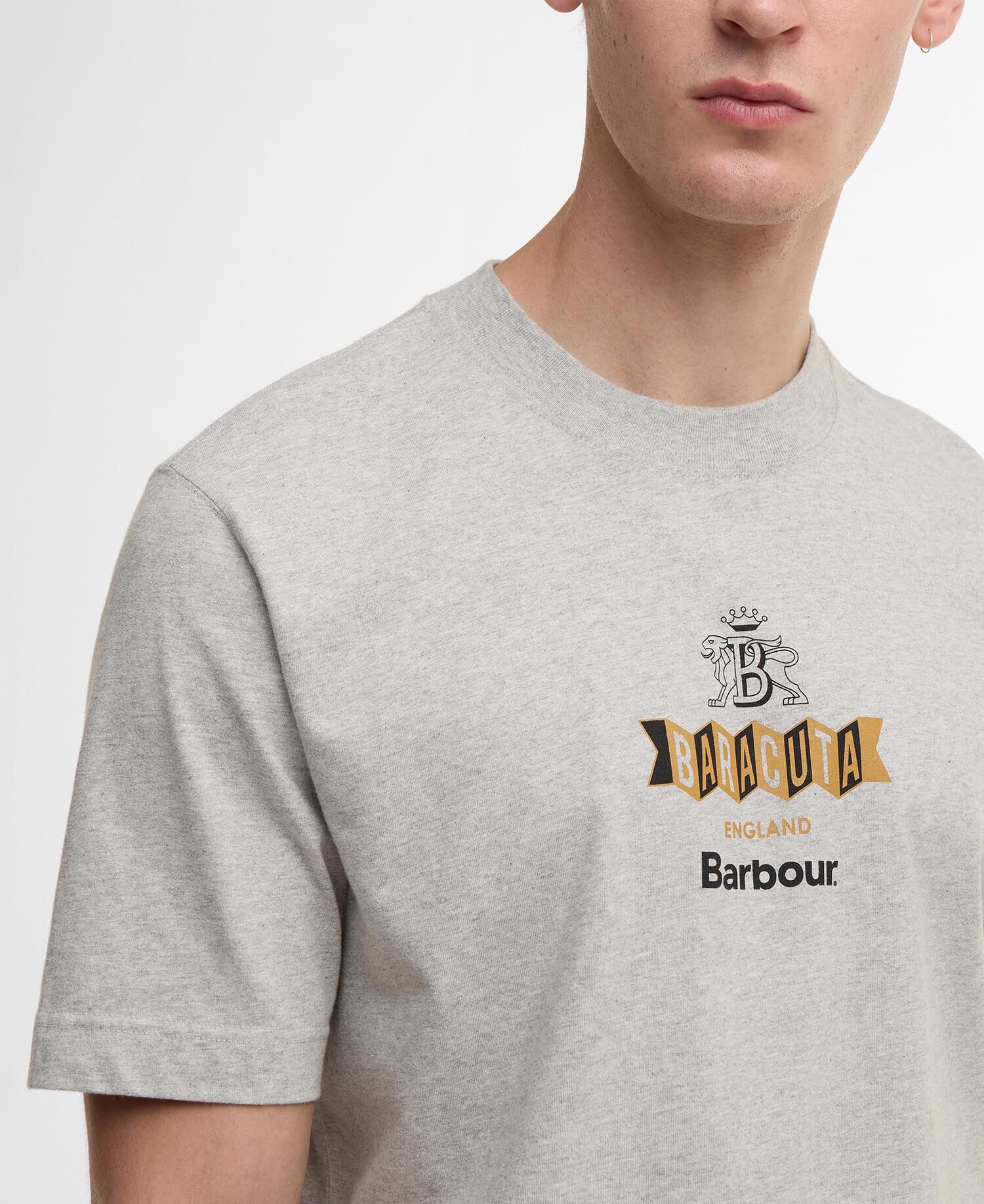 Barbour x Baracuta Vinyl Oversized T-Shirt Grey Marl