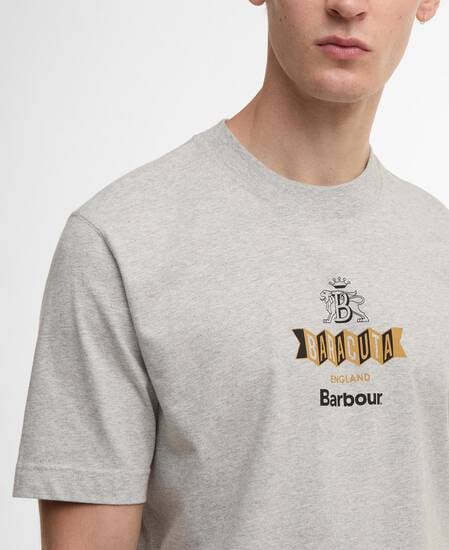 Barbour x Baracuta Vinyl Oversized T-Shirt Grey Marl