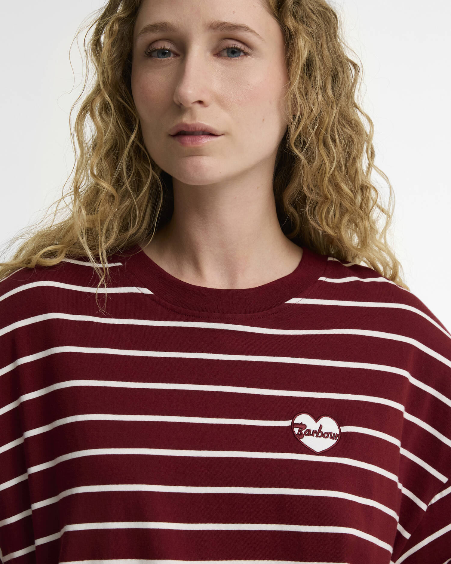 T-shirt a Ambleside con motivo a righe Cranberry Red/Cloud image number 3