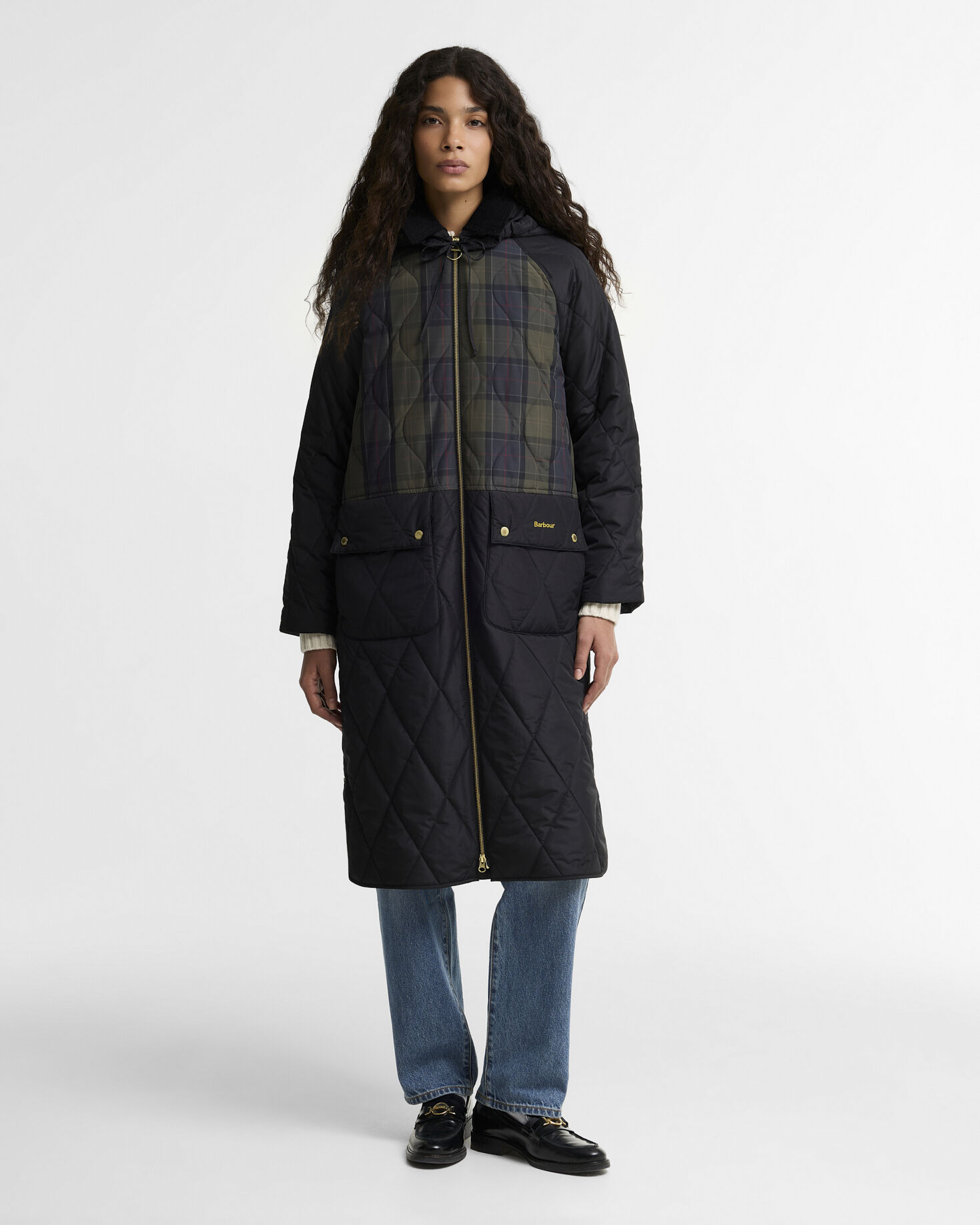 Barbour Steppjacke Osbourne Checked Black/Shadow Classic/Mixed Tartan