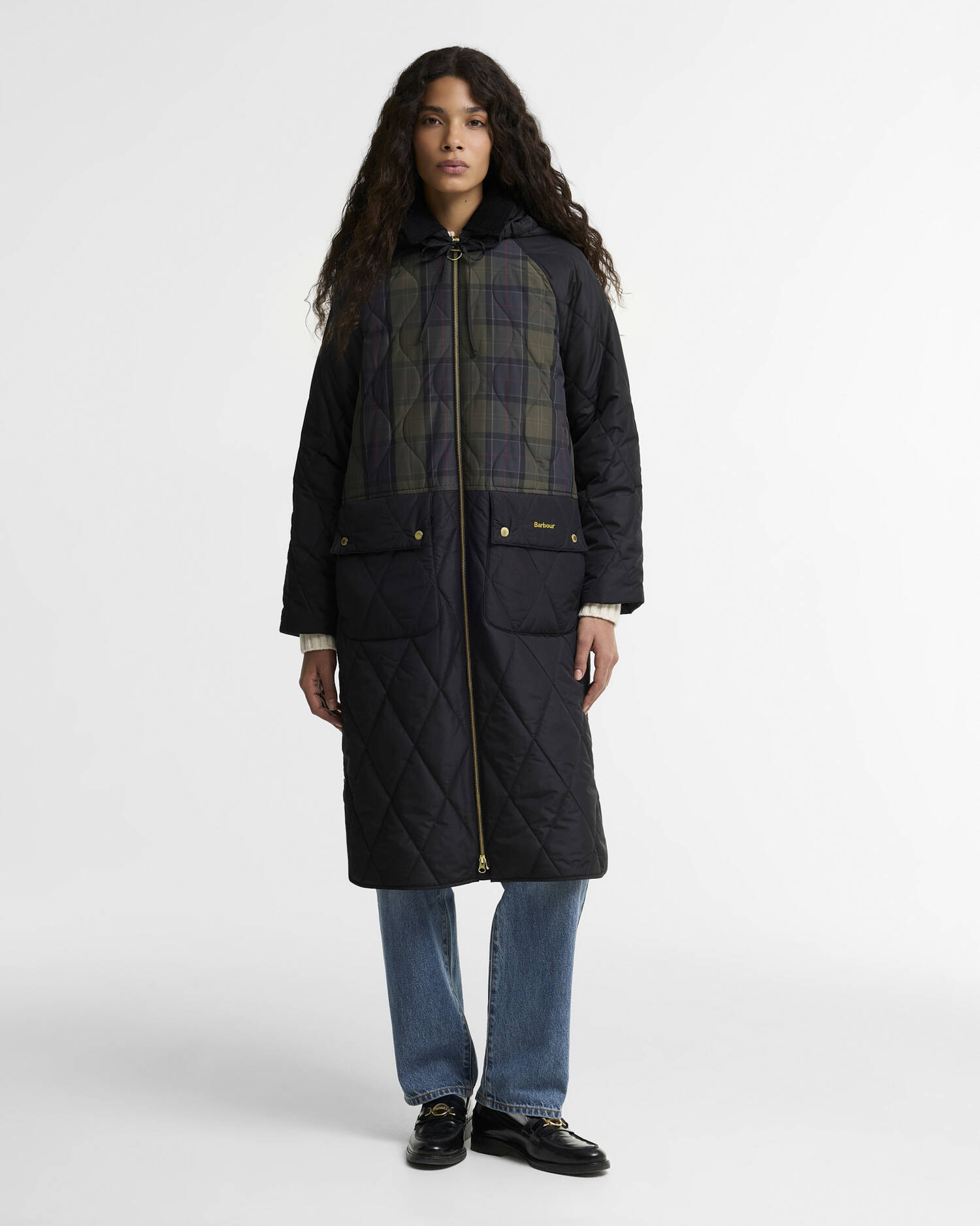 Barbour Steppjacke Osbourne Checked Black/Shadow Classic/Mixed Tartan image number 1