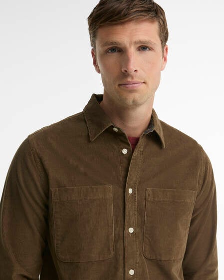 Cord Authentic-Fit Long-Sleeved Shirt Beech