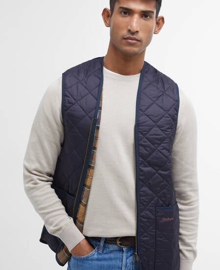 Quilted Zip-In Liner Navy-Dress