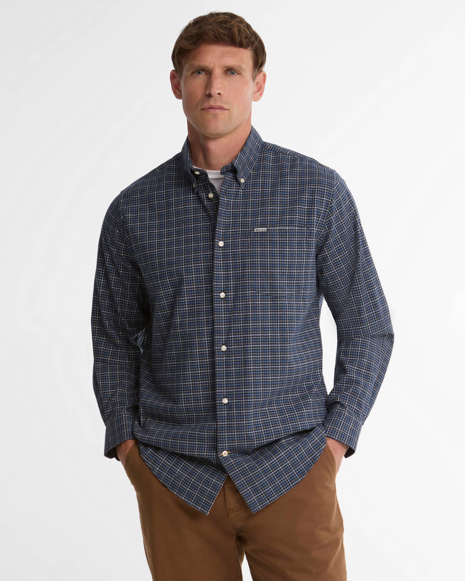 Camicia Alderwood tattersall a maniche lunghe Navy image number 0