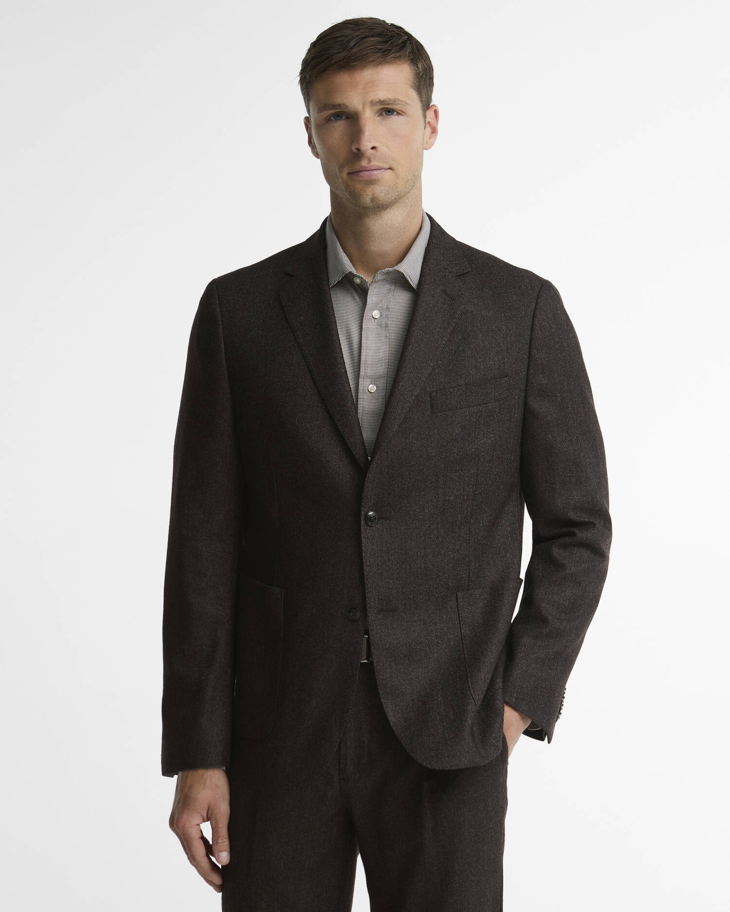 Blazer Carlton in lana e cashmere Brown Marl image number 0