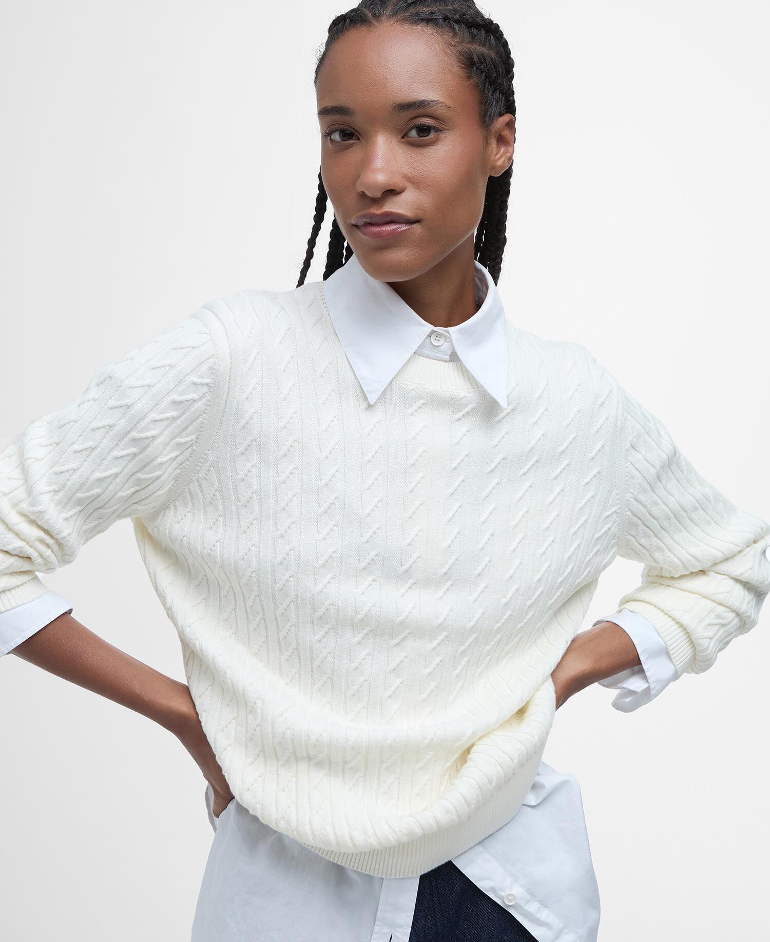 Hartland Crew Neck Jumper Cloud
