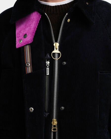 Paul Smith Loves Barbour Damen Freizeitjacke Cord Beaufort Dk Navy/Classic/Muted