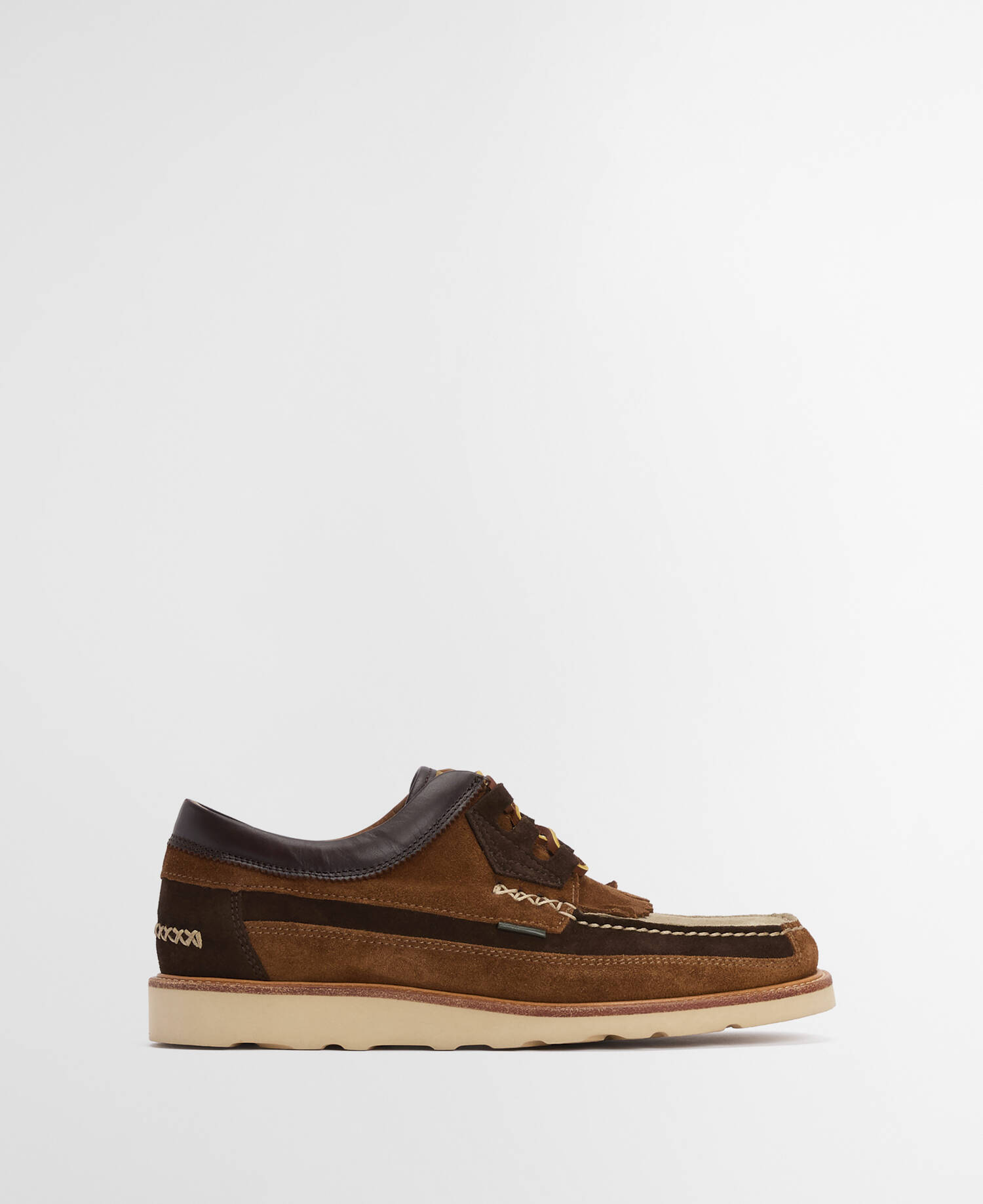 Grindon Moccasin Shoes Dark Brown/Tan/Light Beige Suede image number 0