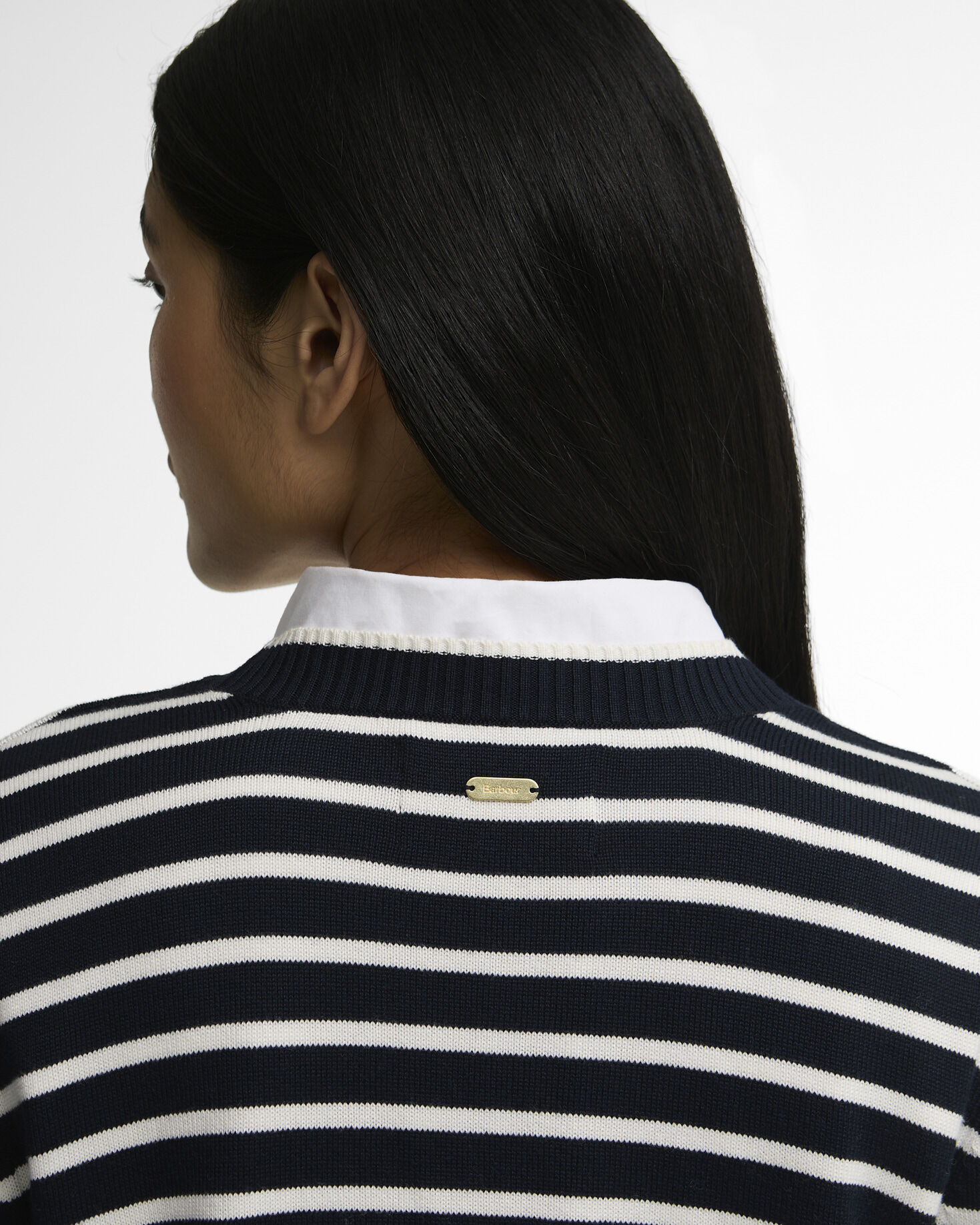 Barbour Pullover Emmy Striped Rundhalsausschnitt Darky Navy Stripe