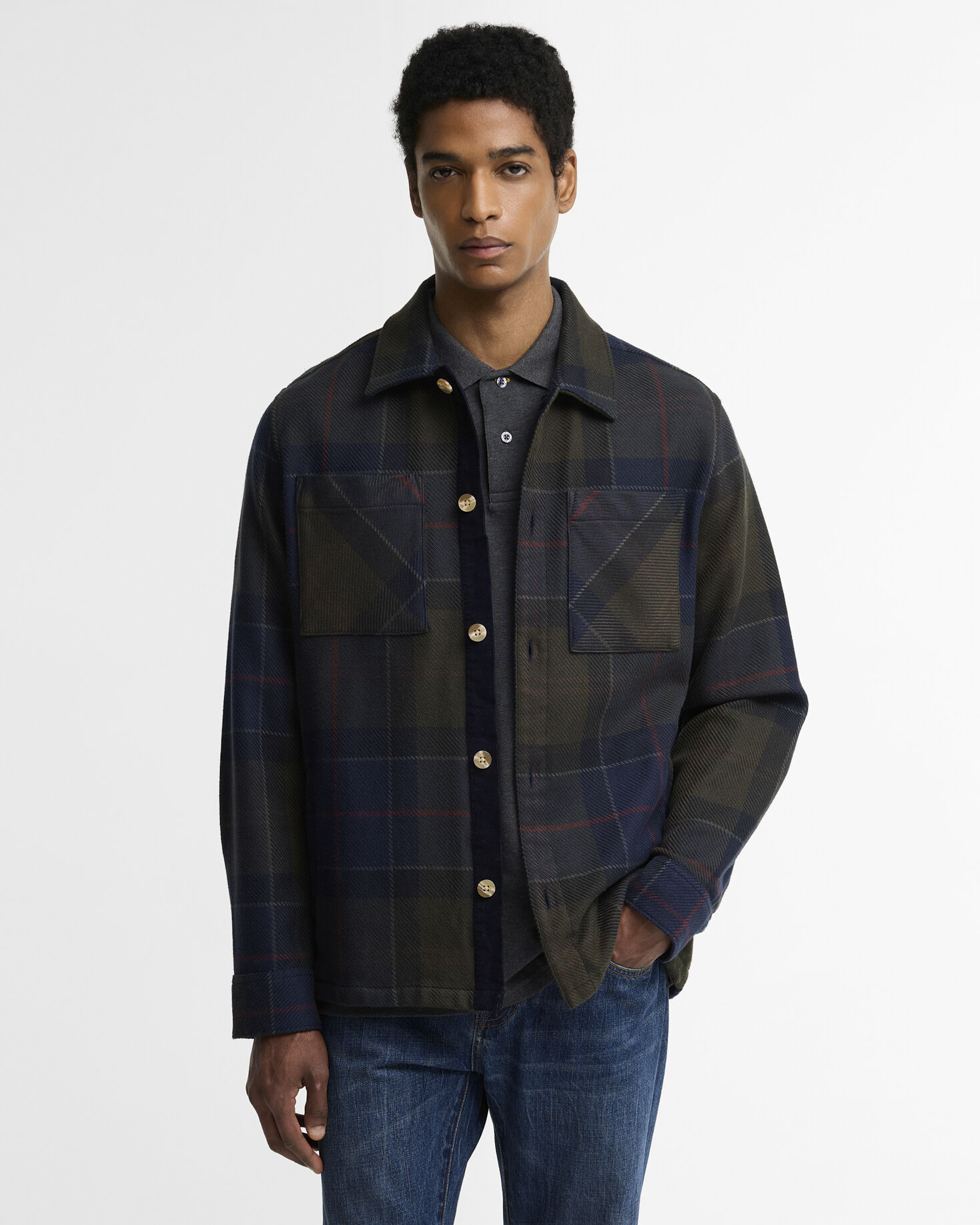 Overshirt in tartan oversize Shadow Classic Tartan
