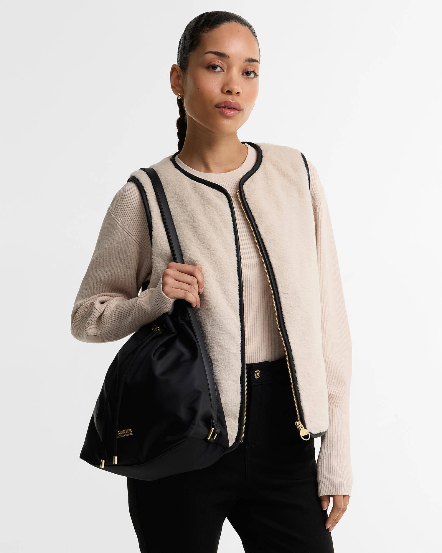 Qualify Large Drawcord Tote Bag Black image number 8