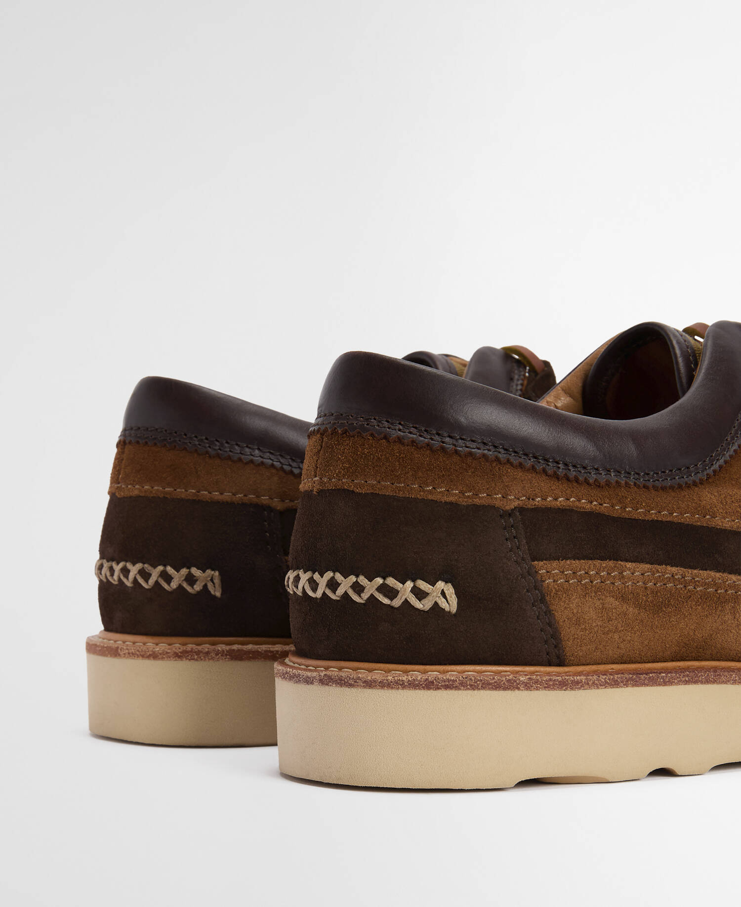 Grindon Moccasin Shoes Dark Brown/Tan/Light Beige Suede image number 3