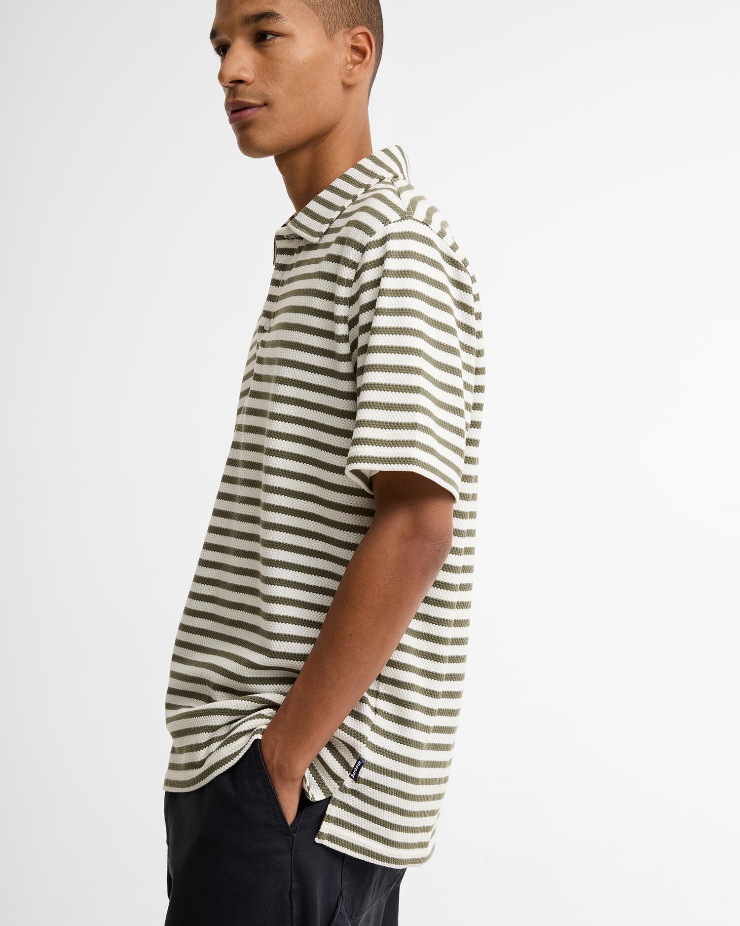 Farlam Striped Tailored Polo Shirt Whisper White