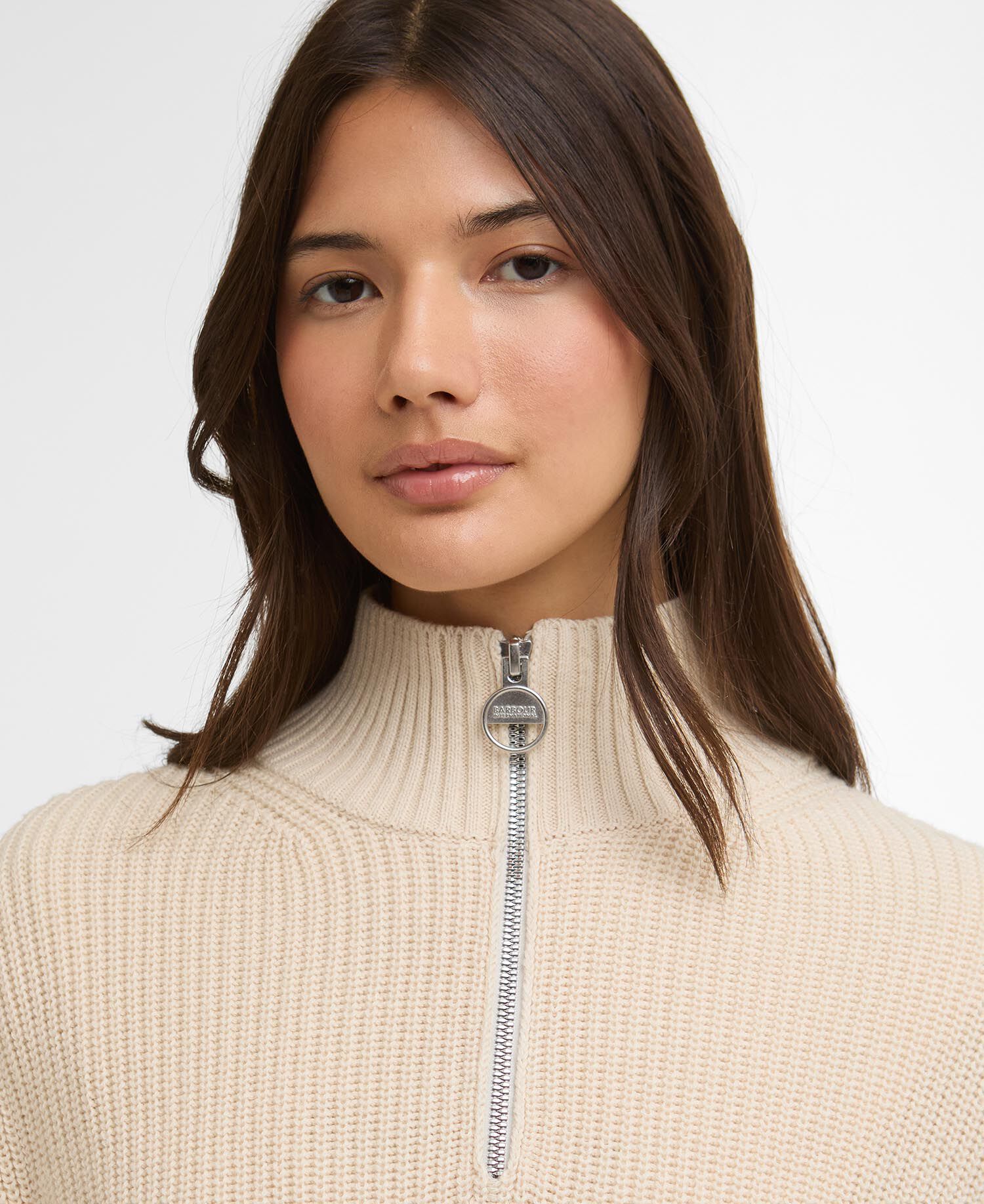 Strickpullover Kennedy Half-Zip Bone White