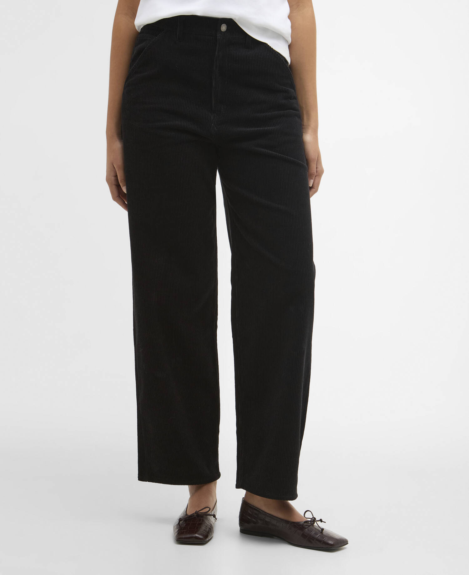 Barbour x ARKET Amber Loose Cord Trousers Black image number 1