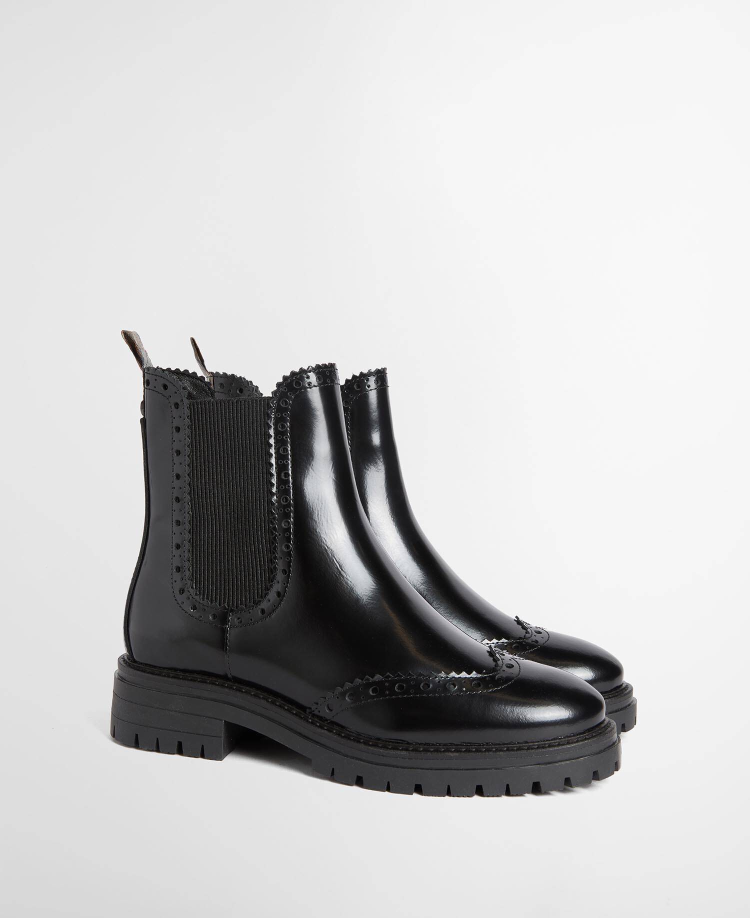 Fawne Patent Leather Chelsea Boots Black Glace image number 1