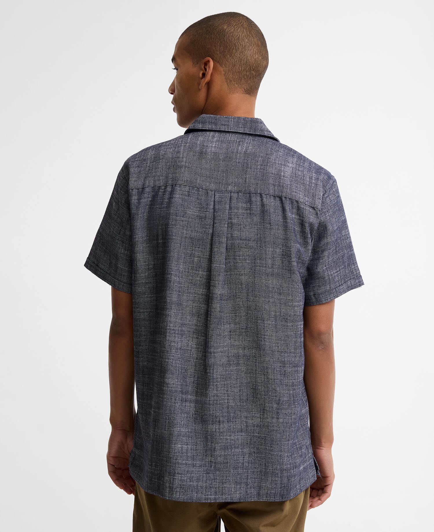 Kurzarmhemd Bowston aus Leinen-Mix Dark Navy