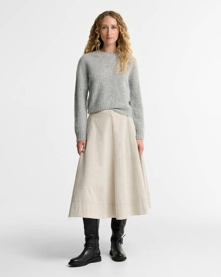Scottish Made Dawn Wool Crew Neck Jumper Light Grey Marl