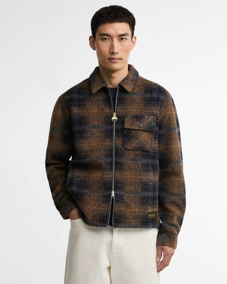 Overshirt Oswald in misto lana. Navy