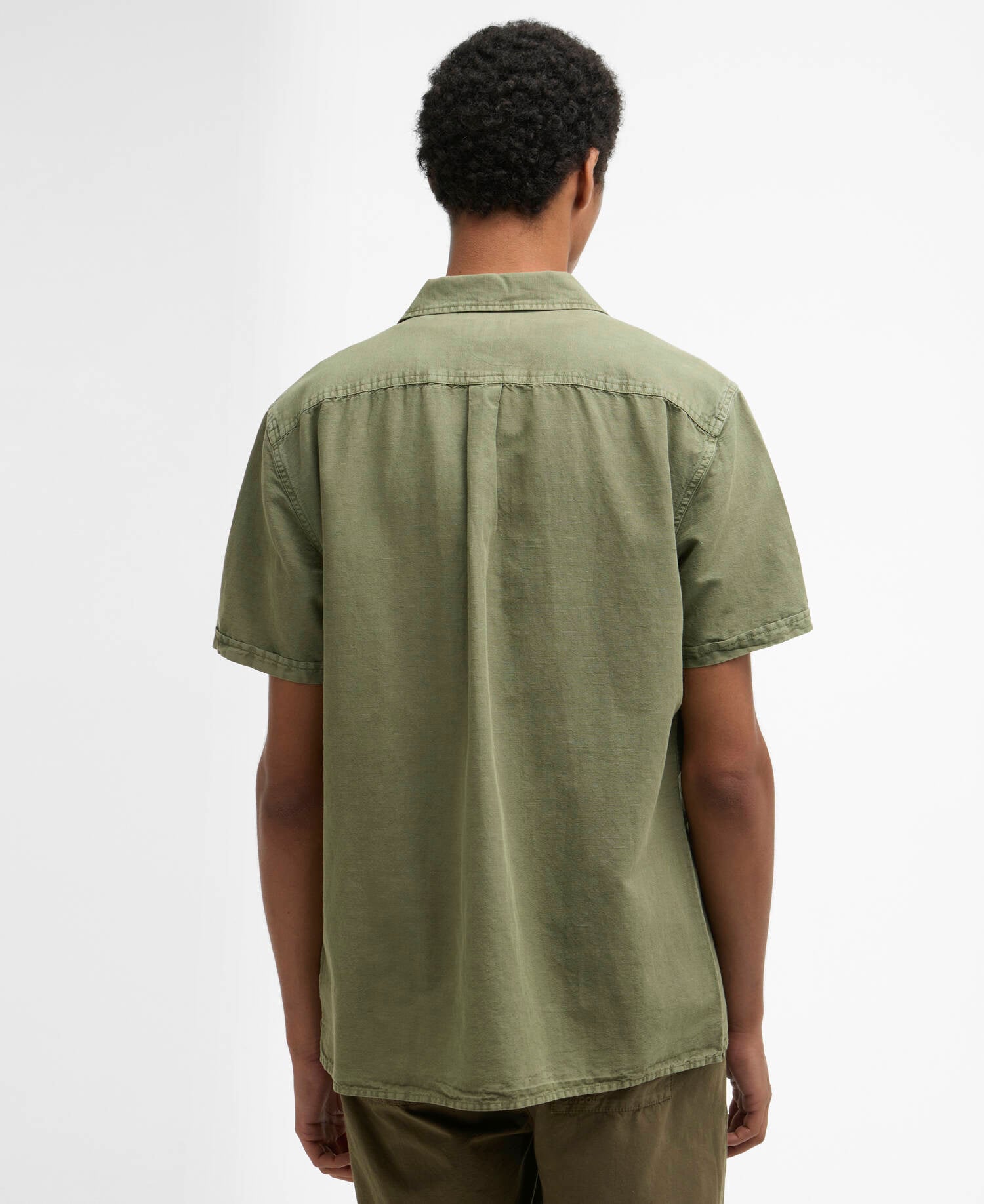 Kurzarmhemd Landkey Overdyed Regular Olive image number 2