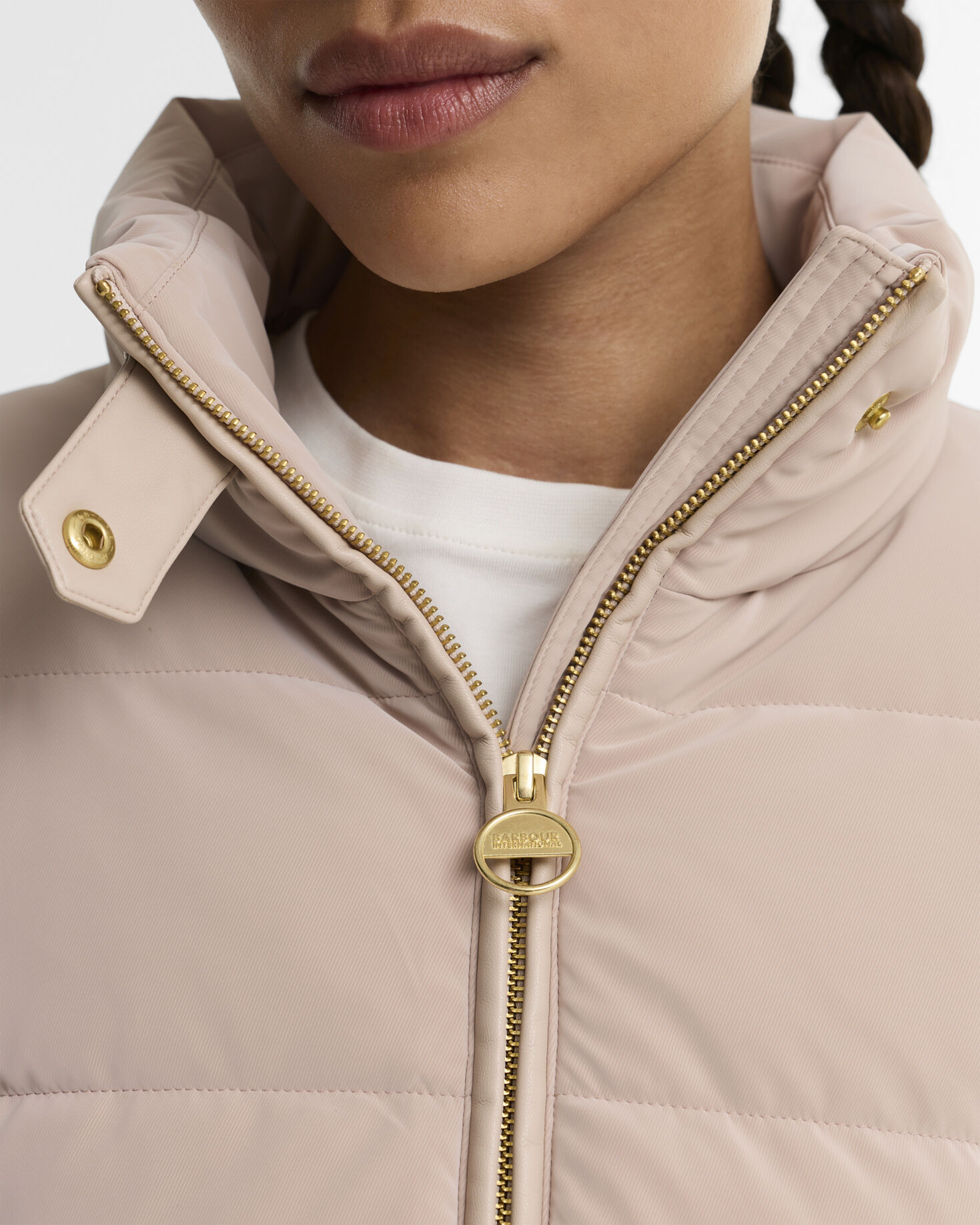 Balaton Faux-Velvet Quilted Sweatshirt Nutmeg