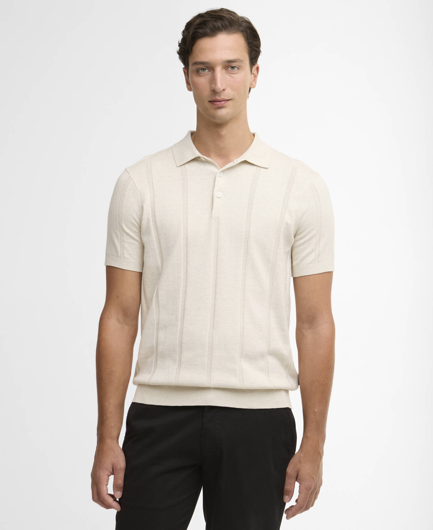 Polo in maglia Wellburn Oatmeal image number 0