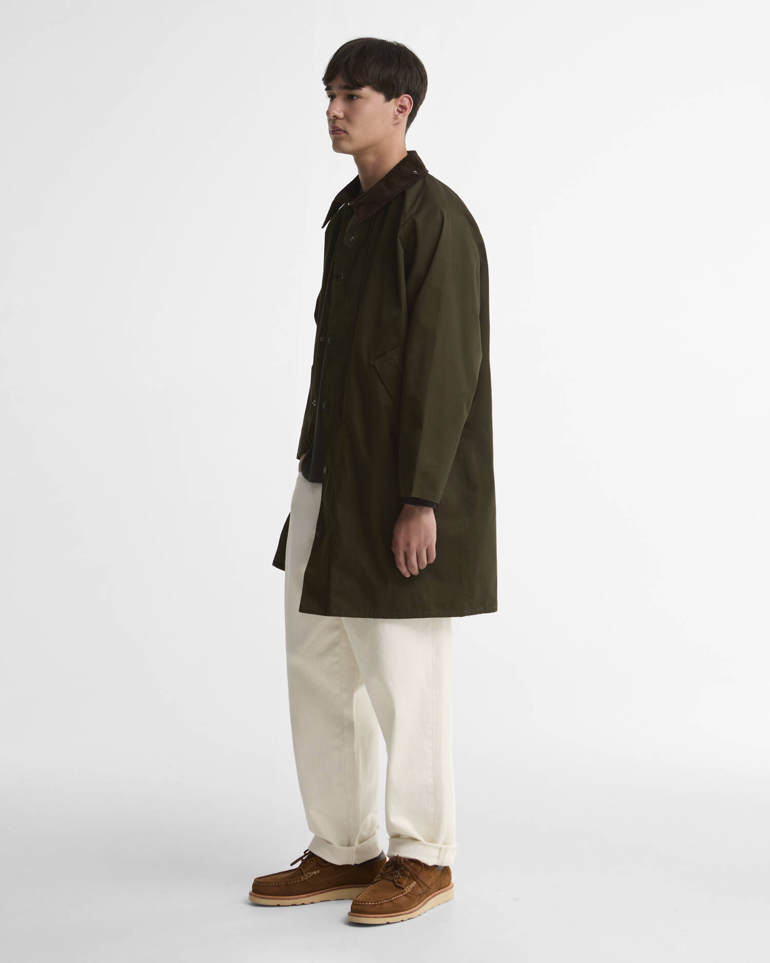 Barbour Wachsjacke Long Transport Sage image number 0