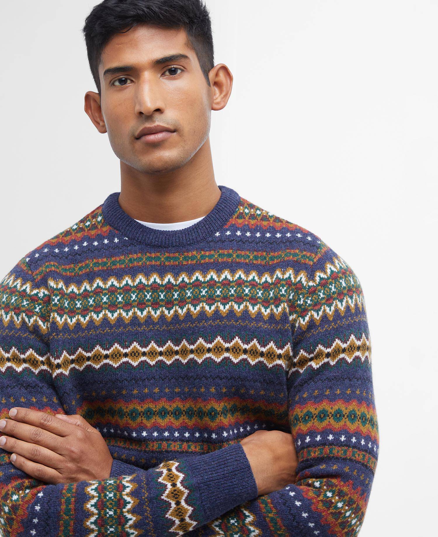 Case Fair Isle Jumper Navy Marl image number 3