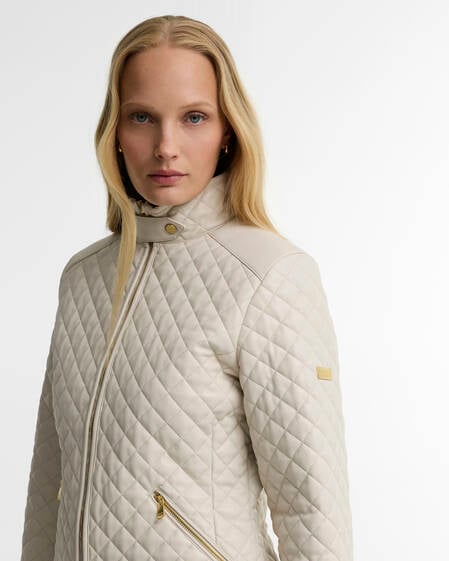 Binetto Faux-Leather Quilted Jacket Moonbeam