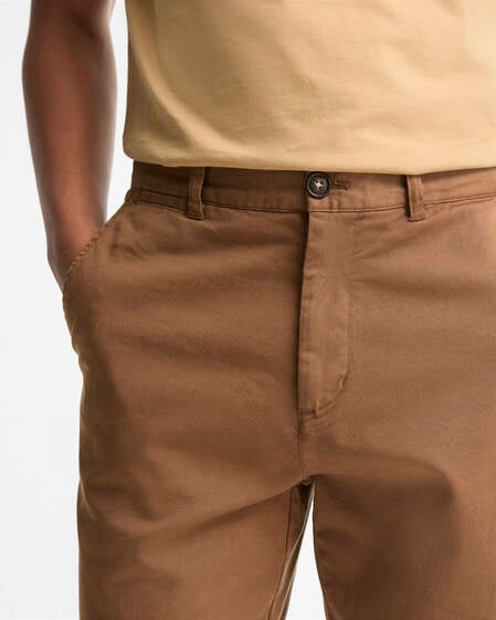 Hose Washed Stretch Tailored Dark Sand