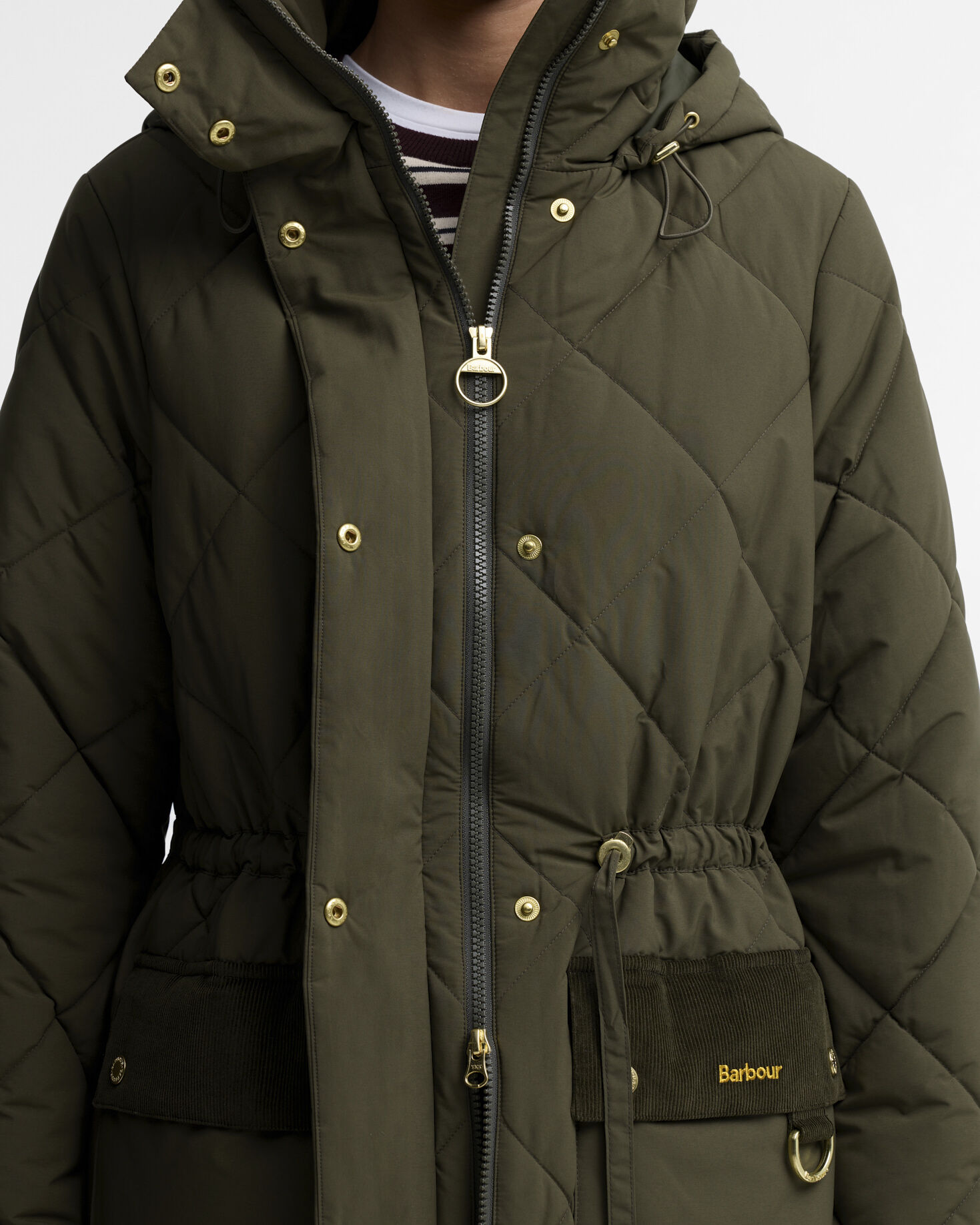 Alverstone Longline Puffer Jacket Olive/Shadow Classic