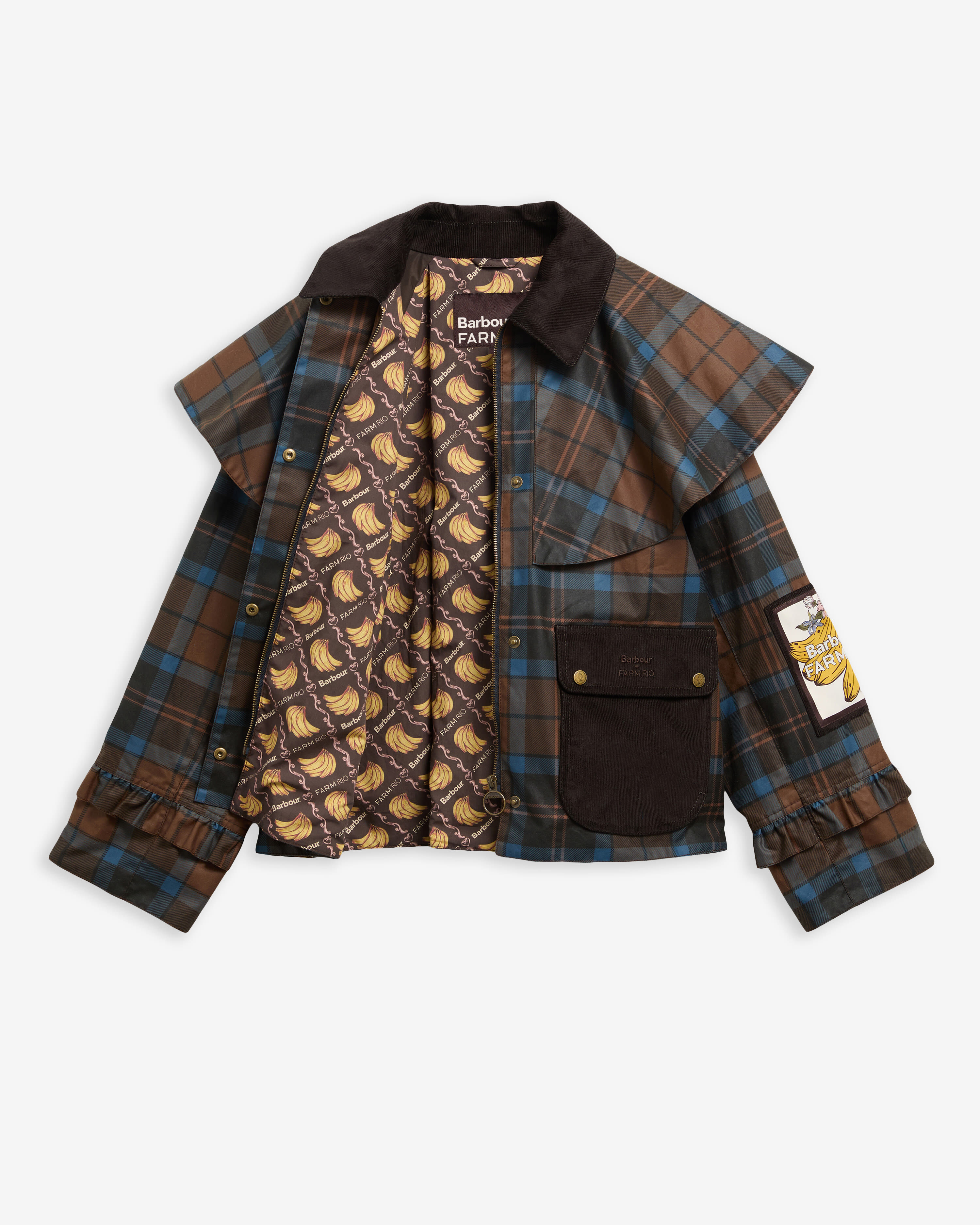 Barbour FARM Rio Wachsjacke Angelina Tropical Tea Tartan/Banana Print