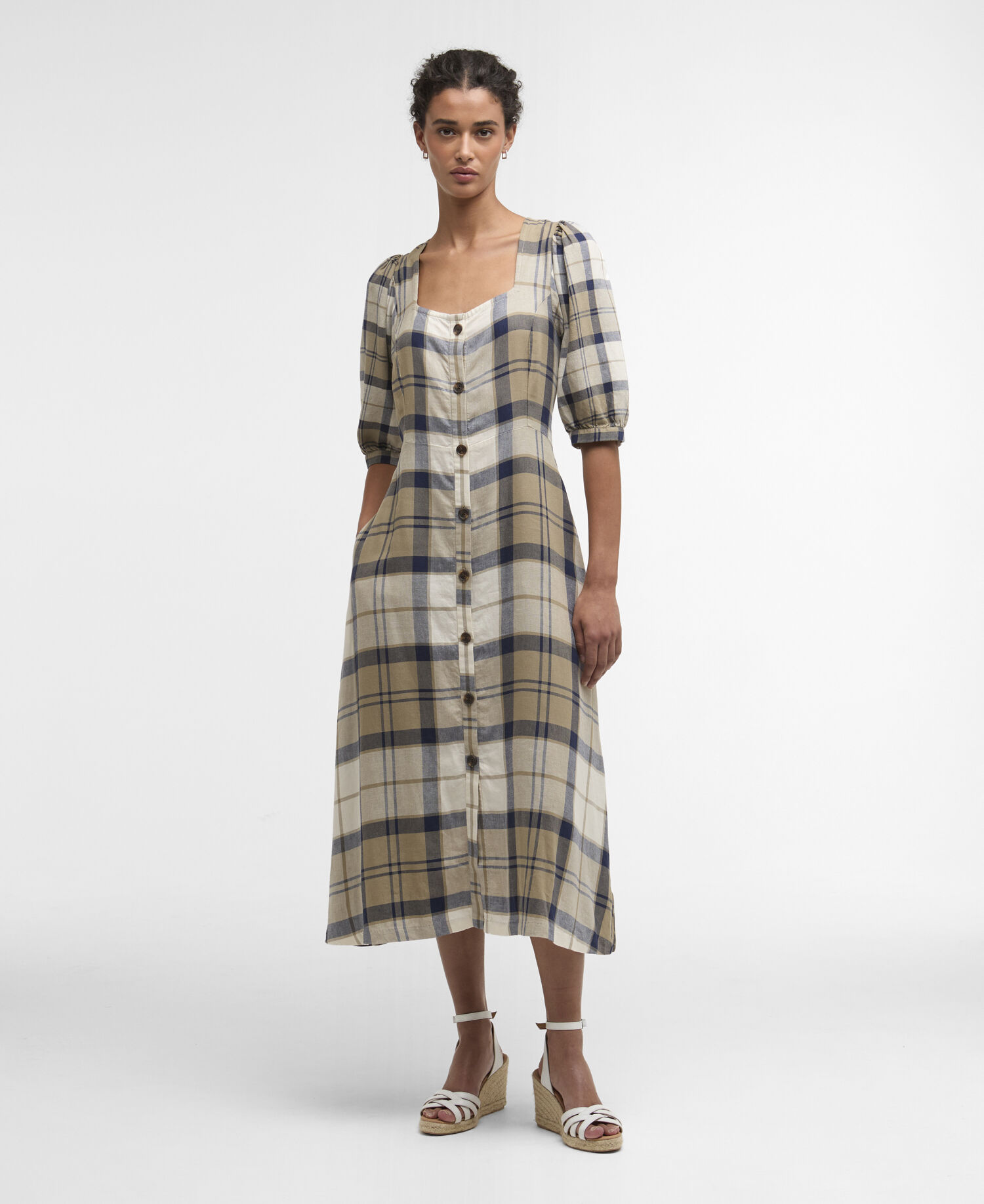 Ballina Midi Dress Dress Navy Tartan