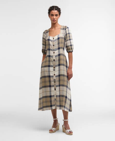 Ballina Midi Dress Dress Navy Tartan