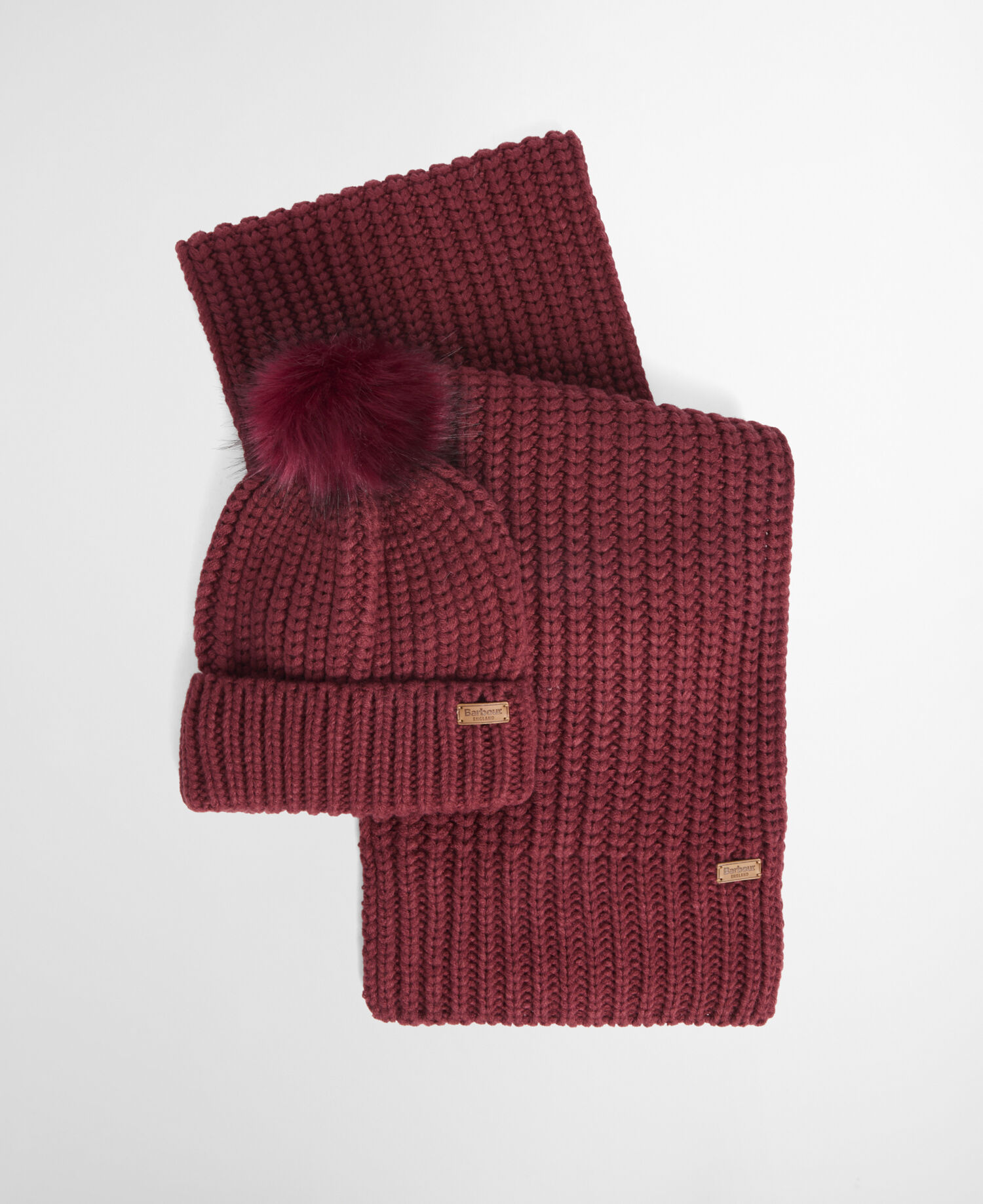 Saltburn Beanie & Scarf Gift Set Cranberry