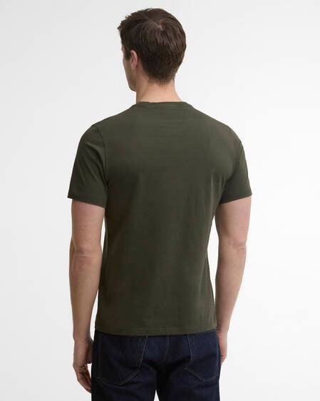 T-shirt leggermente aderente con scudo in tartan Sage