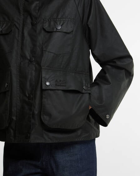 Barbour x A.P.C. Spey Waxed Jacket Sage
