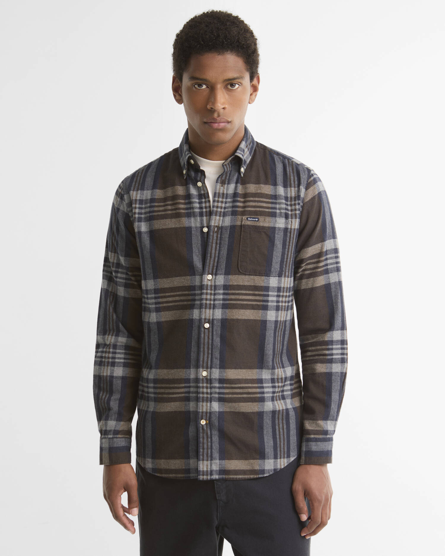Dovedale Tailored Long-Sleeved Shirt Dark Sand image number 0