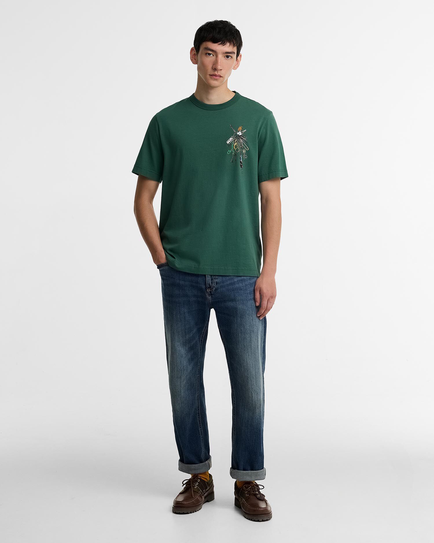 Paul Smith Loves Barbour Key Graphic T-Shirt Bottle Green
