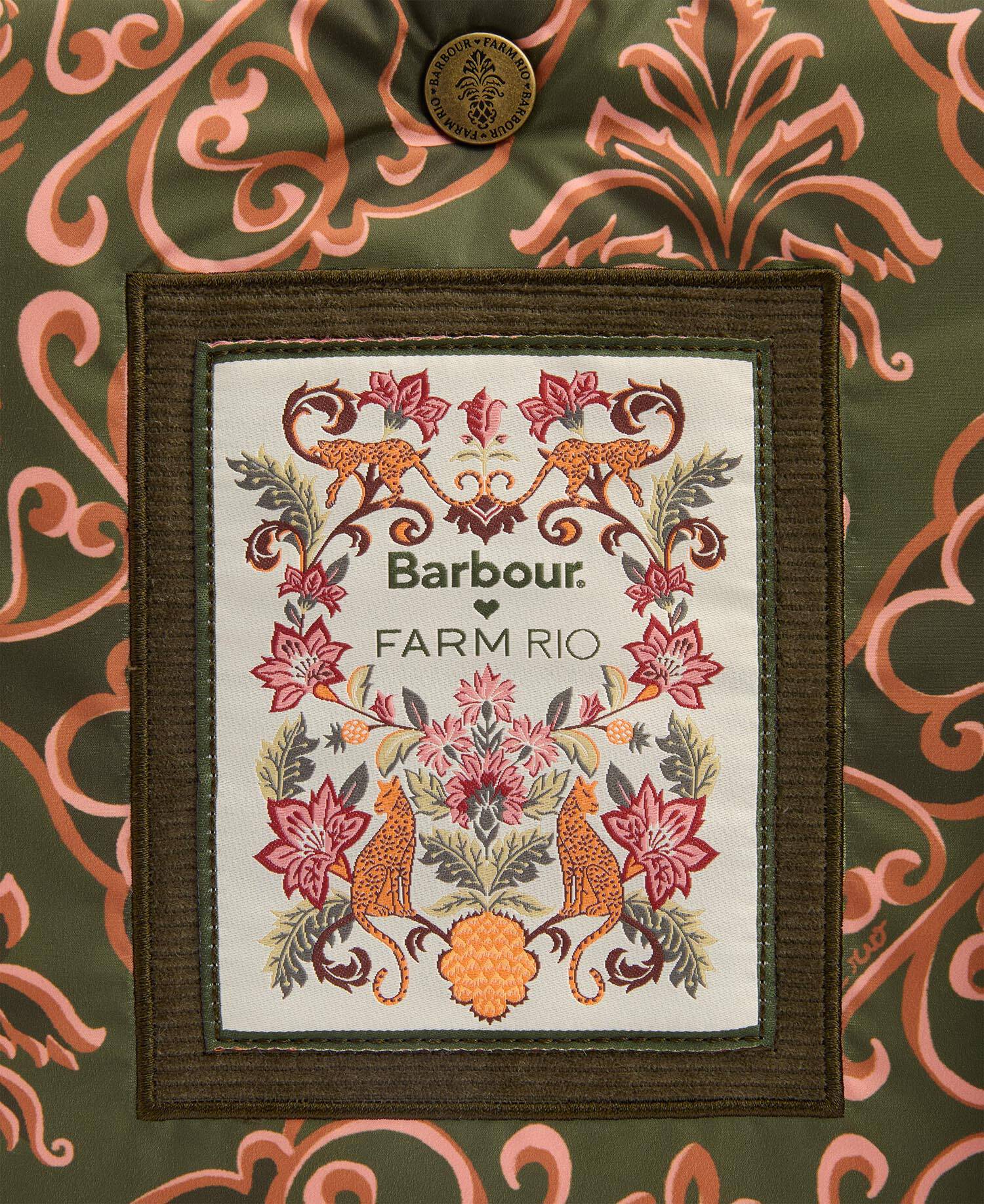 Barbour FARM Rio Ana Clara Bow Bag Royal Pineapple Print image number 4