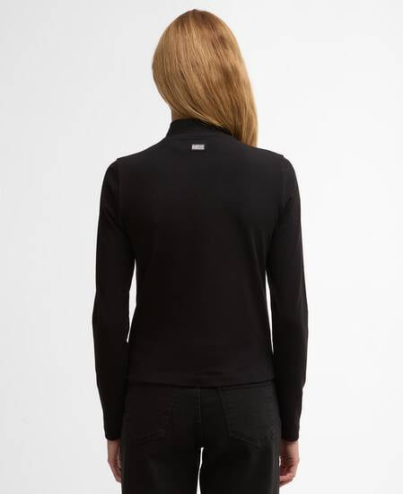 Dallas Quarter Zip Top Black