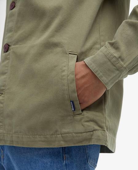 Washed Cotton Overshirt Bleached Olive