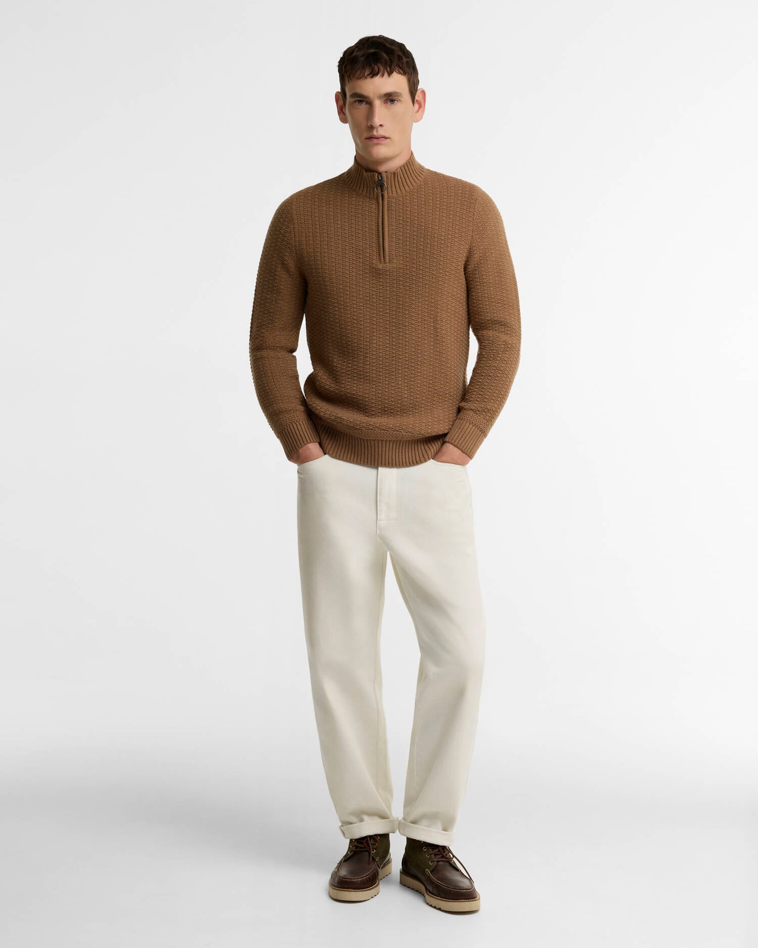Pluckley Half-Zip Jumper Sandstone image number 1