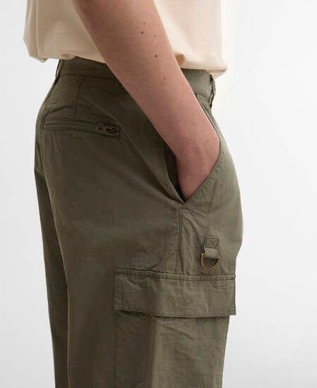 Pantaloni Spey in popeline di cotone dalla vestibilit&agrave; comoda Archive Olive